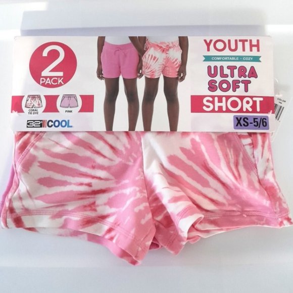 32 Degrees Cool Youth Girls 2-Pack Short Pink XS 5/6 - Picture 7 of 8